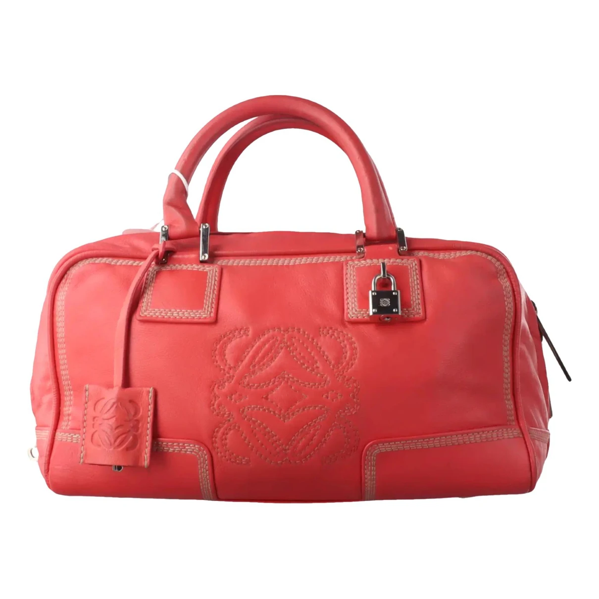 Pre-owned Loewe Amazona Leather Bag In Red
