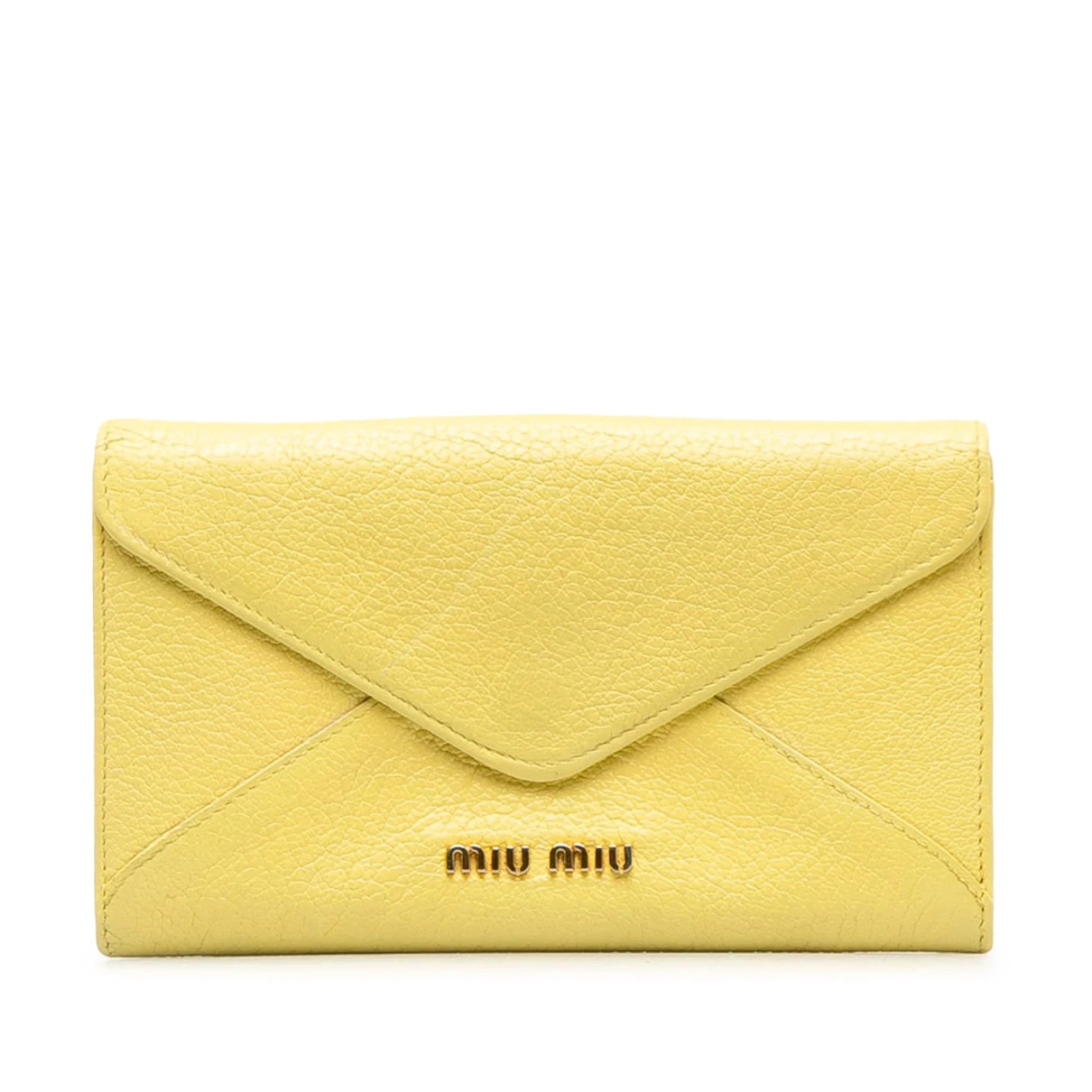 Pre-owned Miu Miu Leather Purse In Yellow