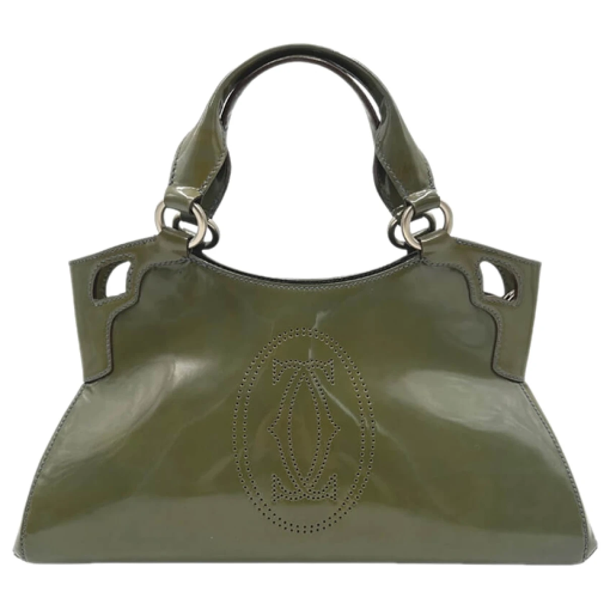 Pre-owned Cartier Marcello Patent Leather Handbag In Green