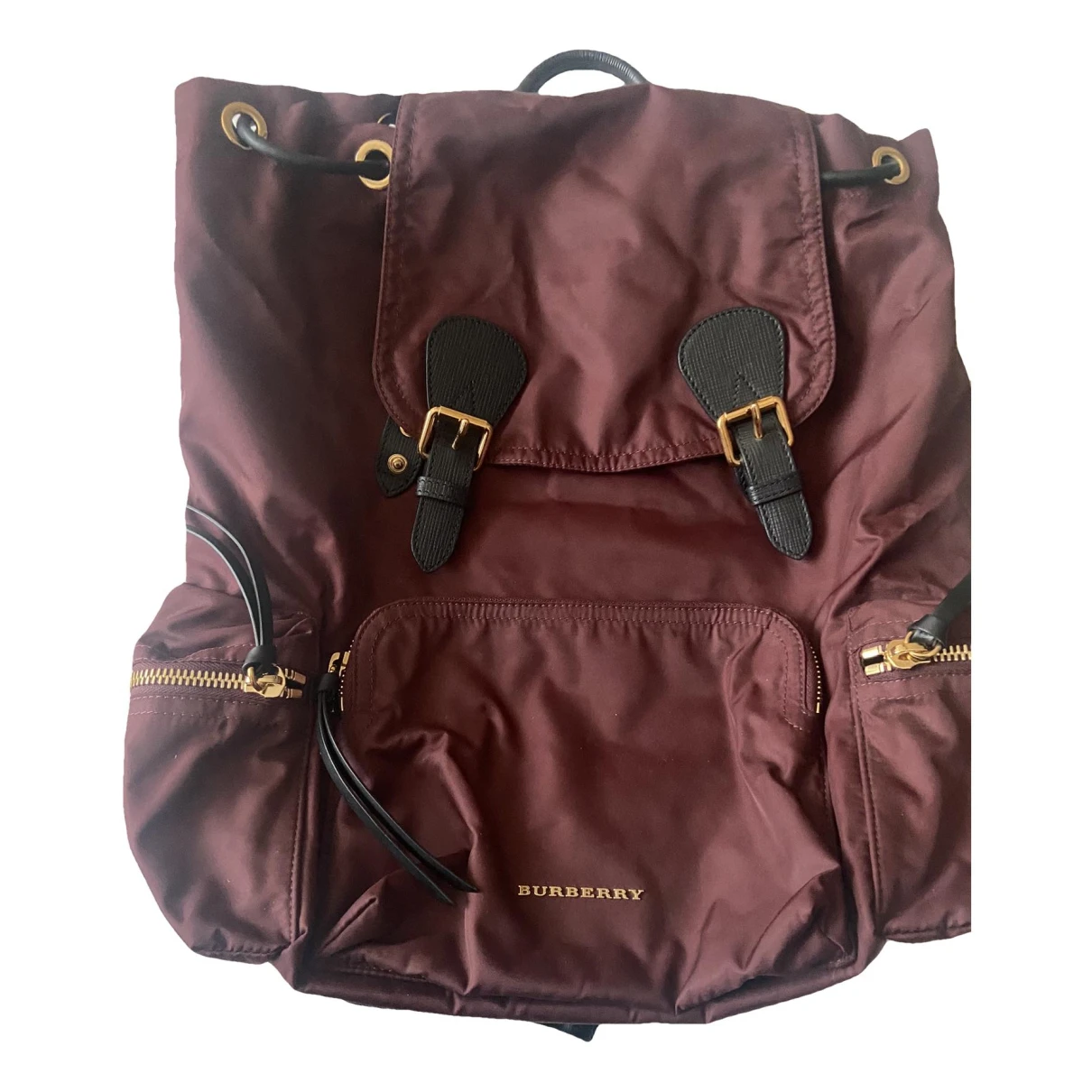Pre-owned Burberry The Rucksack Cloth Backpack In Burgundy