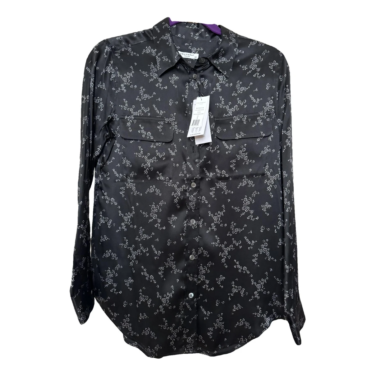 Pre-owned Equipment Silk Blouse In Black