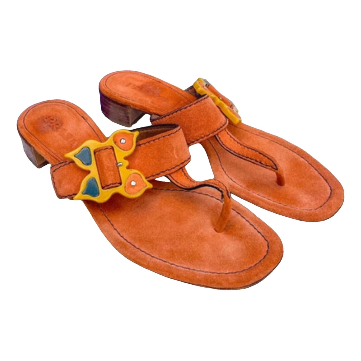 Pre-owned Prada Sandal In Orange