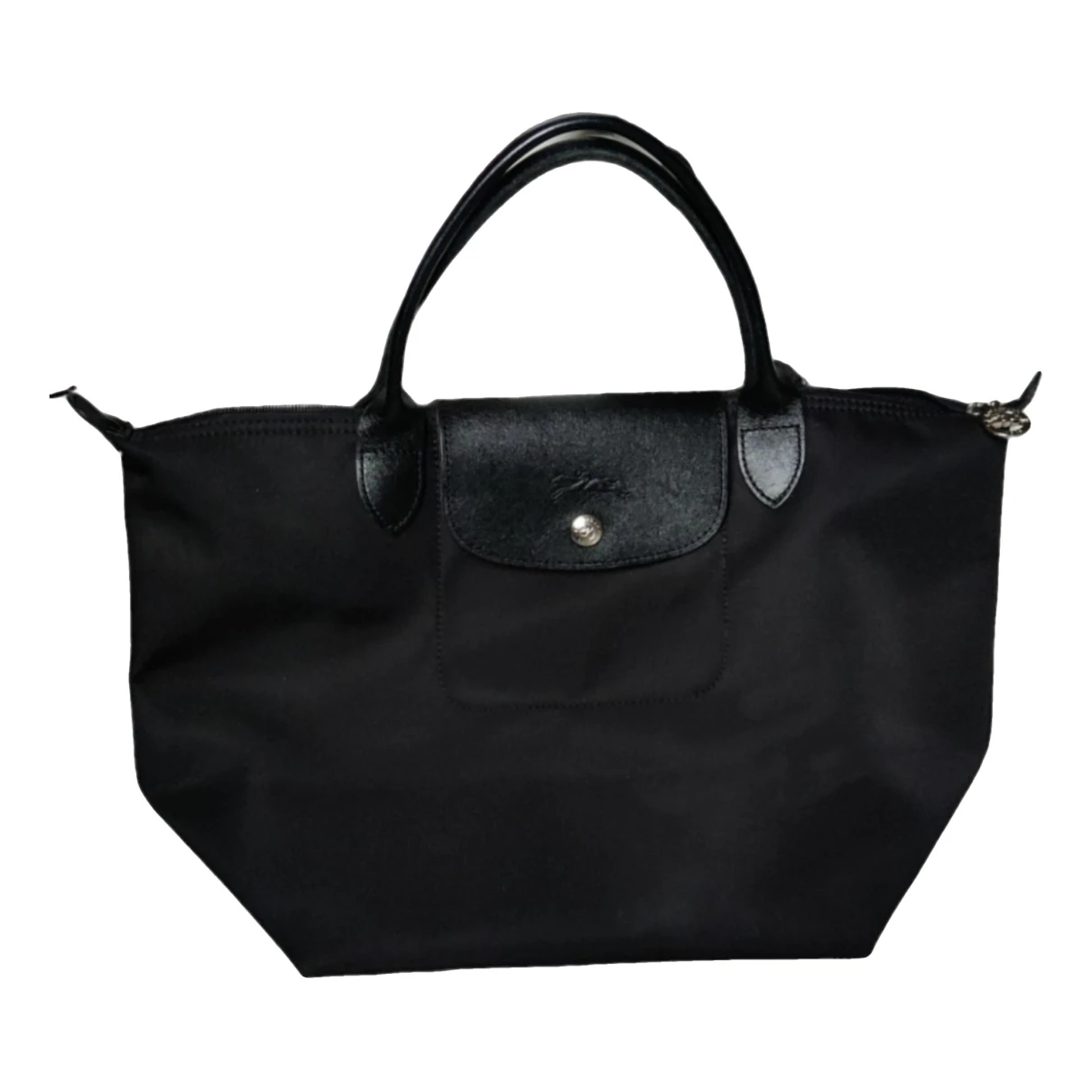 Pre-owned Longchamp Cloth Tote In Black
