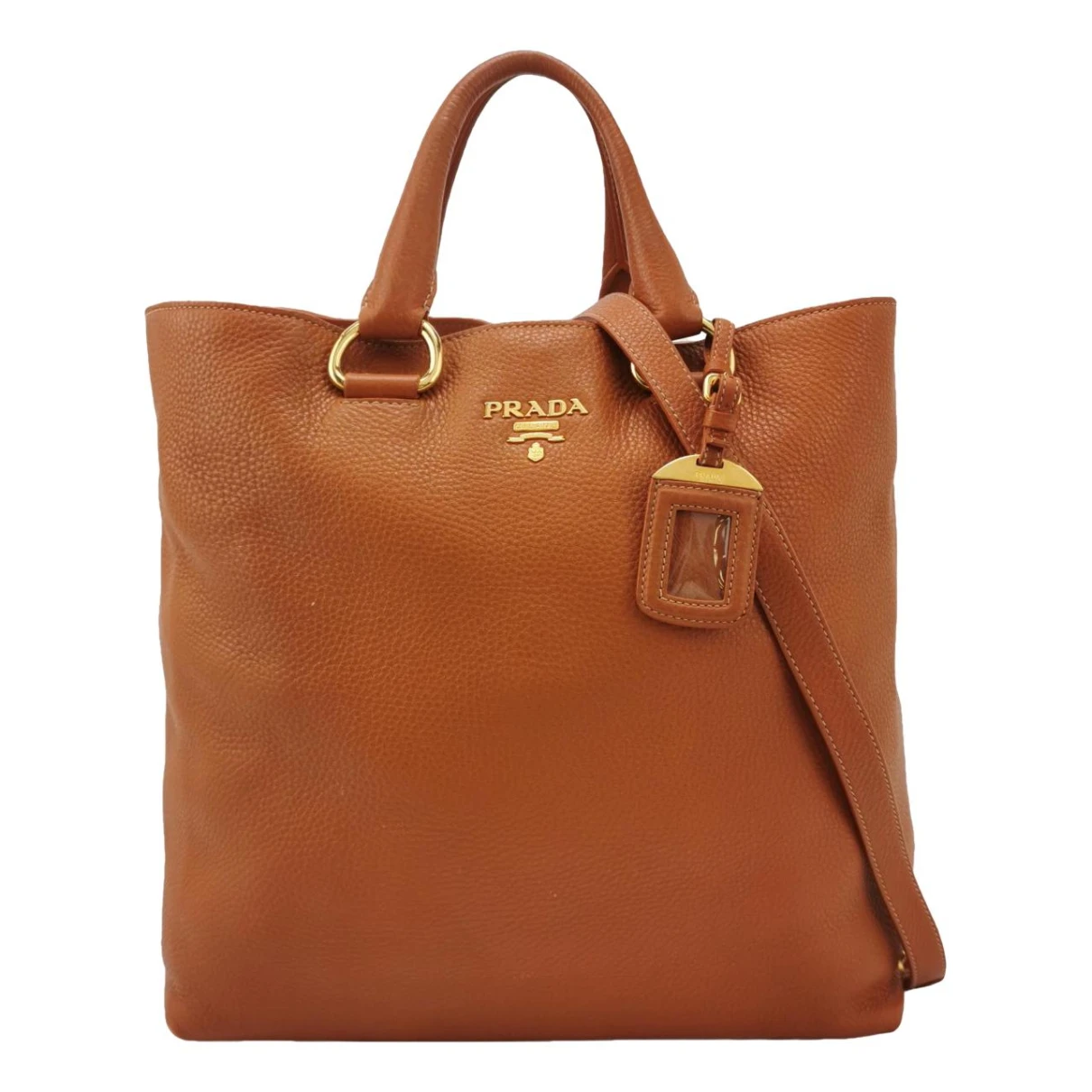 Pre-owned Prada Leather Handbag In Orange