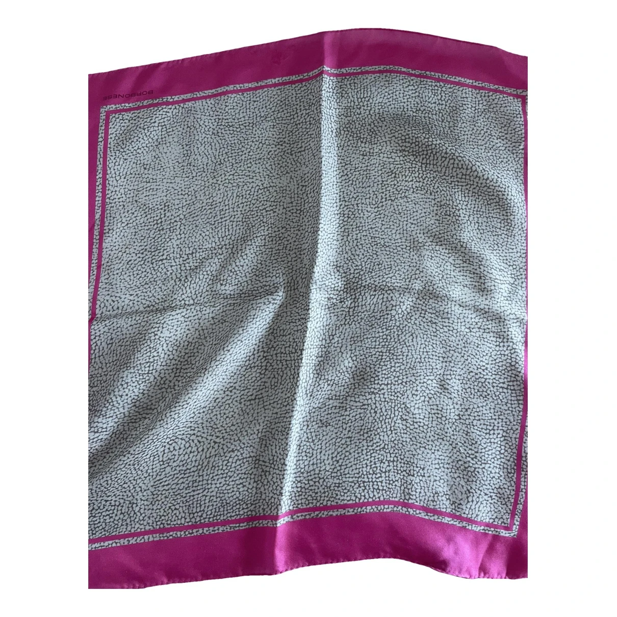 Pre-owned Borbonese Silk Handkerchief In Pink