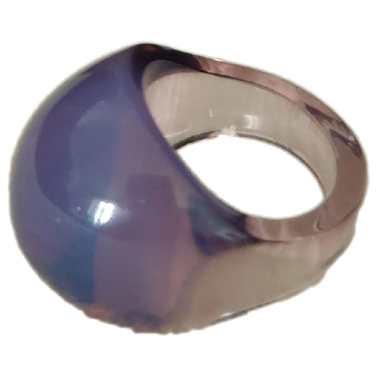 Pre-owned Lalique Crystal Ring In Purple