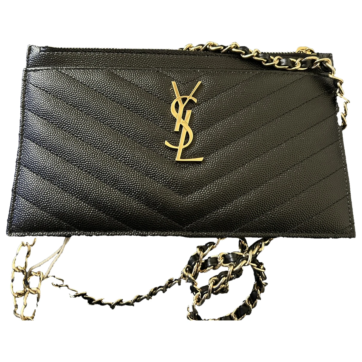Pre-owned Saint Laurent Patent Leather Crossbody Bag In Black