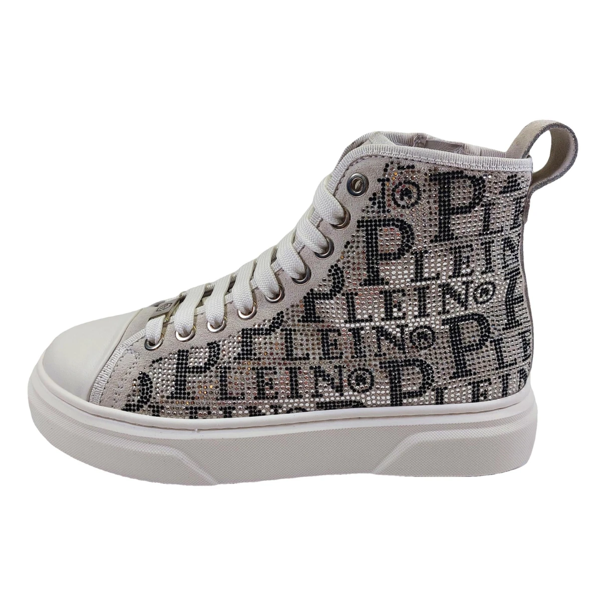 Pre-owned Philipp Plein Leather Trainers In Silver