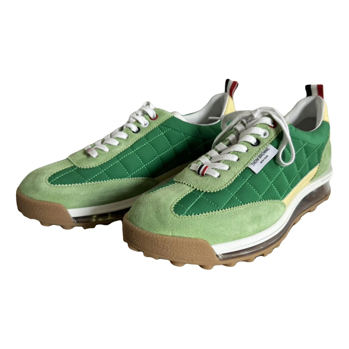 Pre-owned Thom Browne Leather Low Trainers In Green
