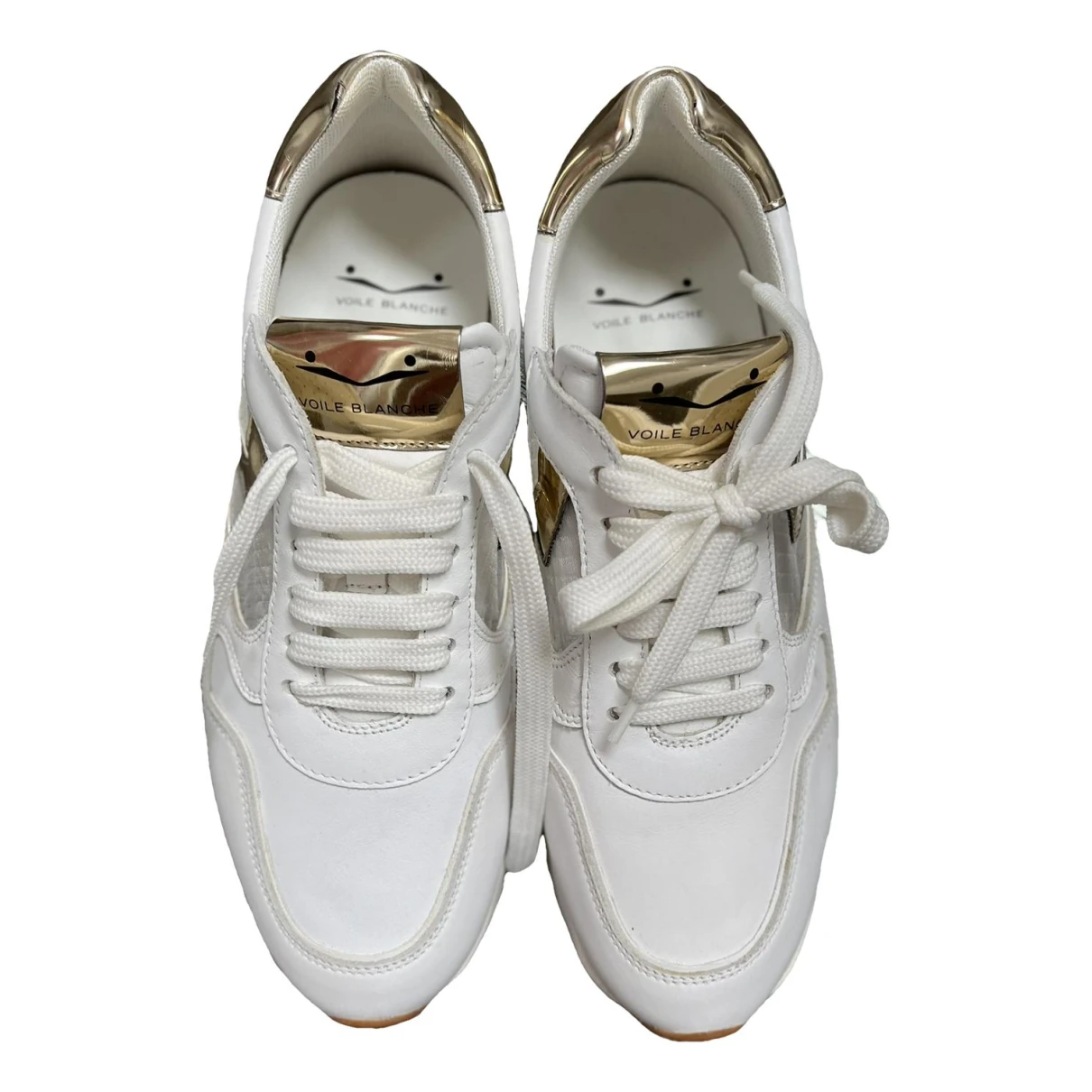 Pre-owned Voile Blanche Leather Trainers In White