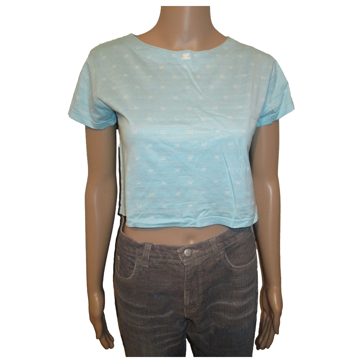 Pre-owned Courrèges T-shirt In Turquoise