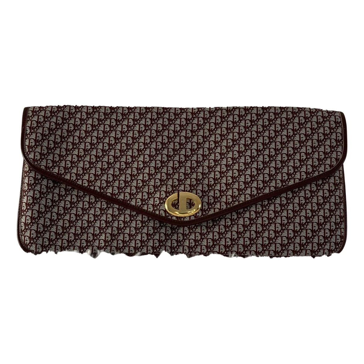 Pre-owned Dior 30 Montaigne Cloth Clutch Bag In Burgundy