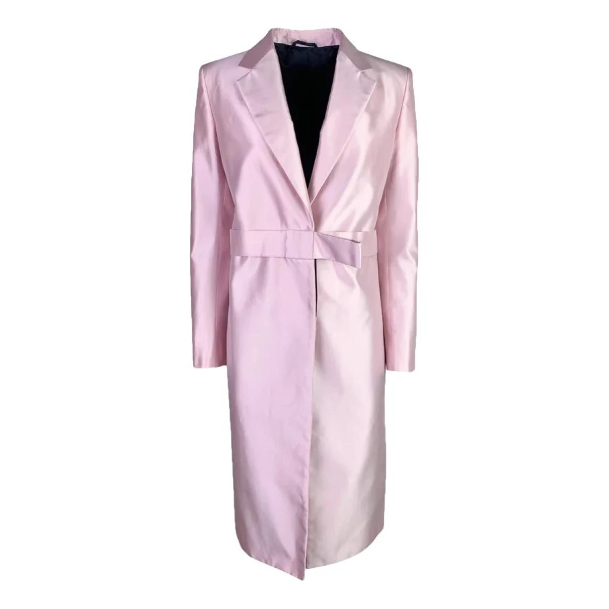 Pre-owned Gucci Silk Trench Coat In Pink