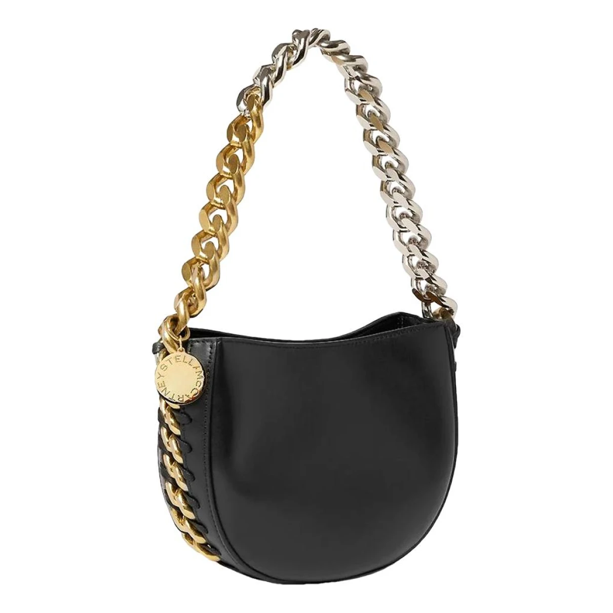 Pre-owned Stella Mccartney Frayme Vegan Leather Handbag In Black
