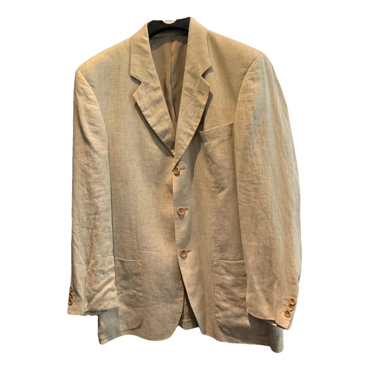 Pre-owned Hugo Boss Linen Jacket In Ecru