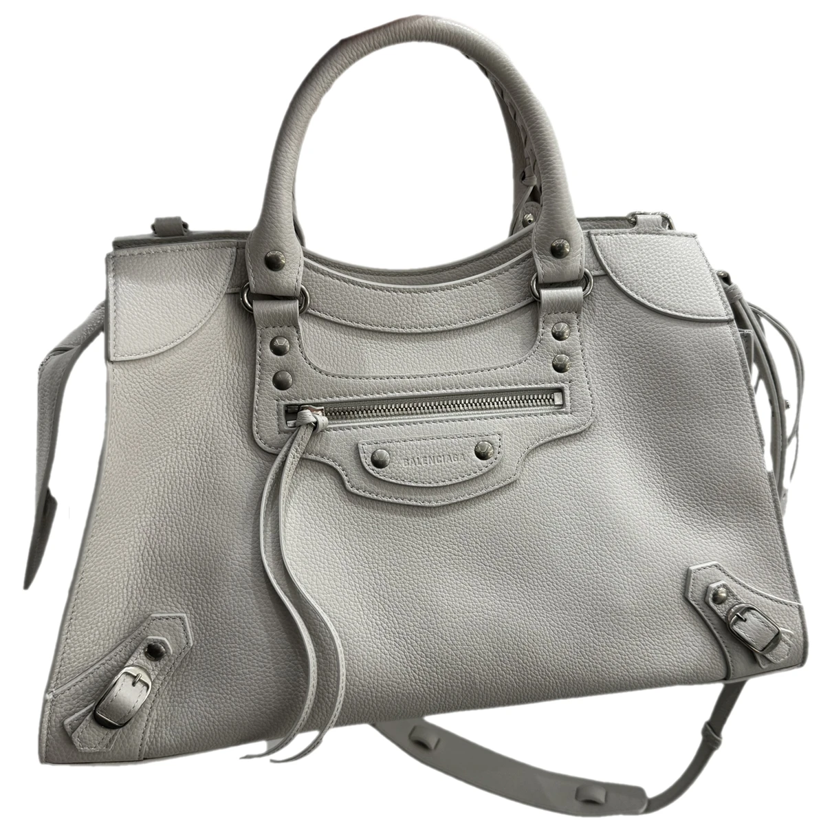 Pre-owned Balenciaga City Leather Handbag In White