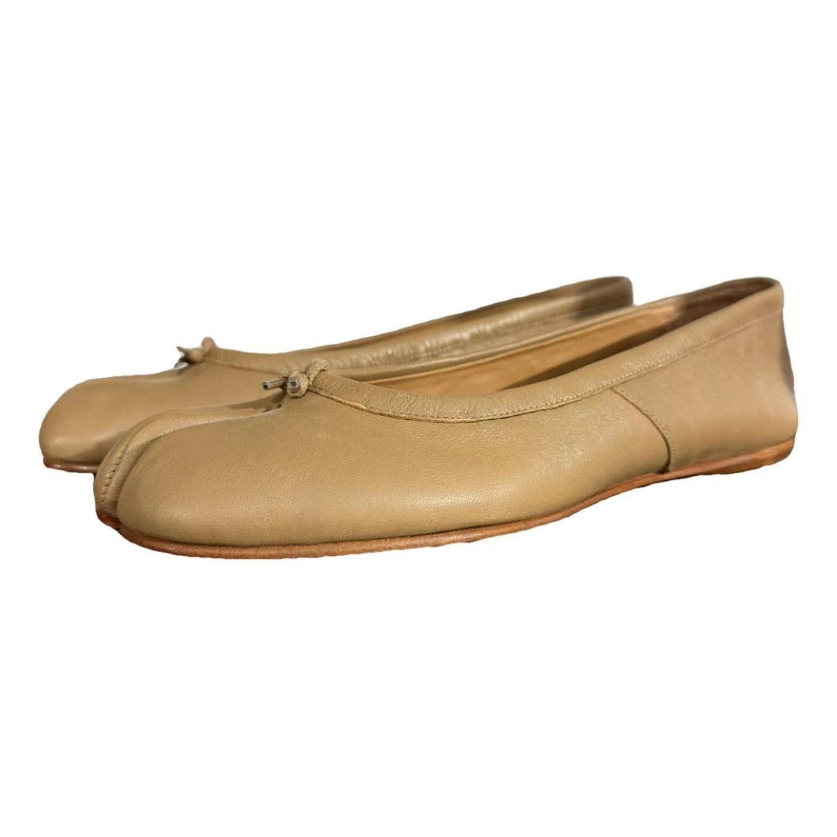 Pre-owned Maison Margiela Leather Ballet Flats In Brown