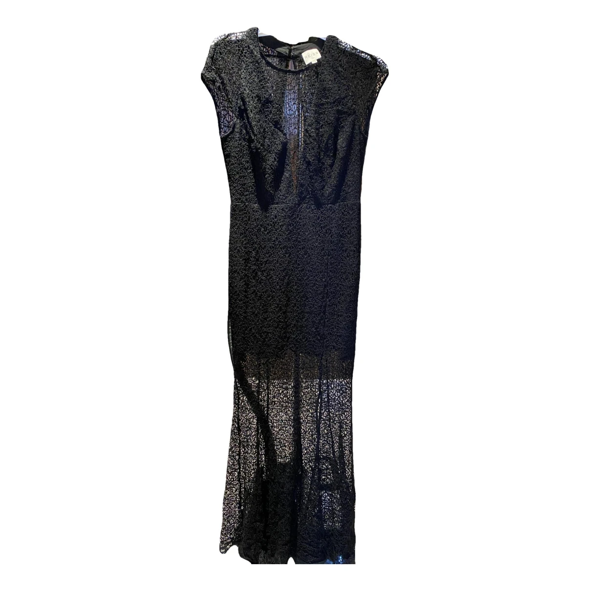 Pre-owned Reiss Lace Maxi Dress In Black