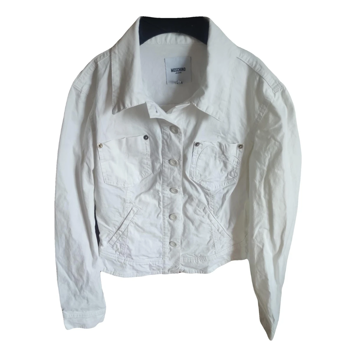 Pre-owned Moschino Short Vest In White