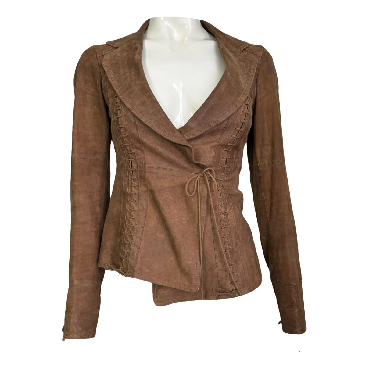 Pre-owned Plein Sud Leather Blazer In Brown