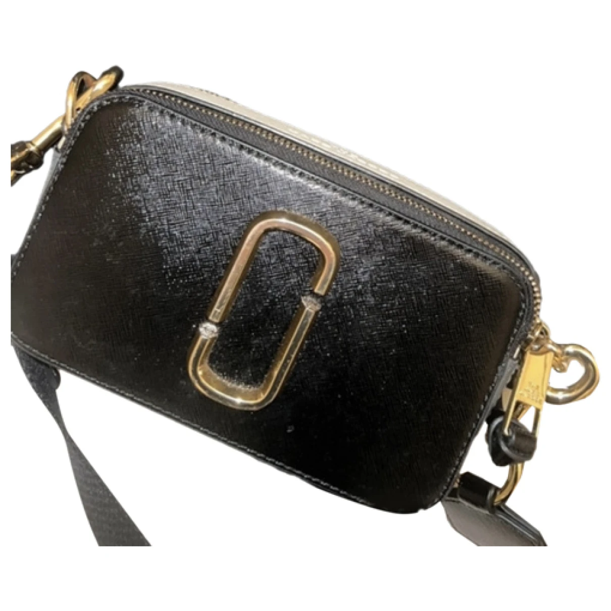 Pre-owned Marc Jacobs Snapshot Leather Crossbody Bag In Black