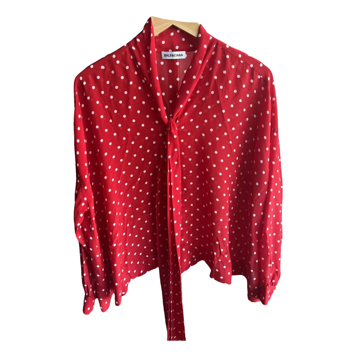 Pre-owned Balenciaga Silk Blouse In Red