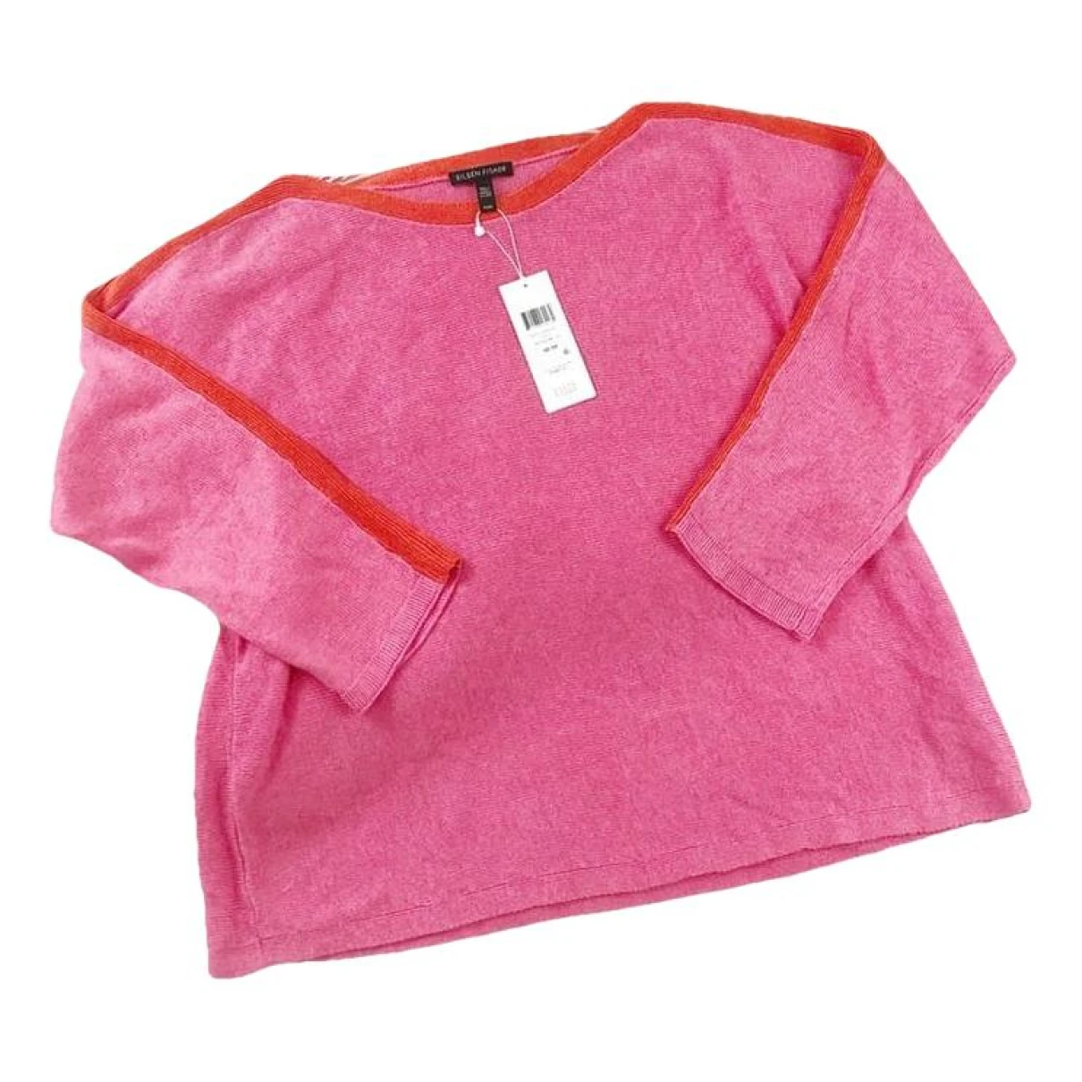Pre-owned Eileen Fisher Linen Sweatshirt In Pink