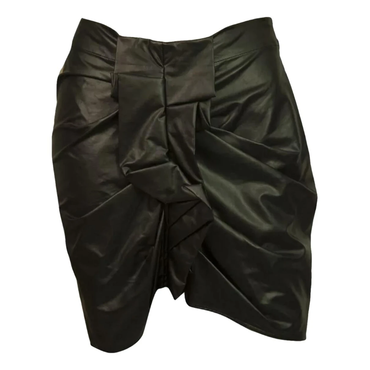 Pre-owned Isabel Marant Étoile Vegan Leather Mini Skirt In Black