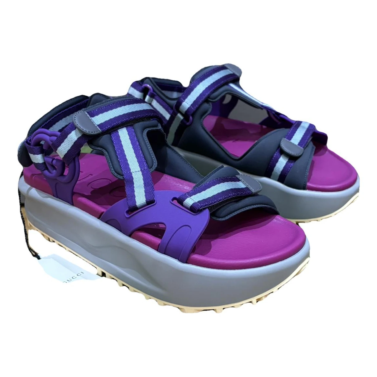 Pre-owned Gucci Cloth Sandal In Purple