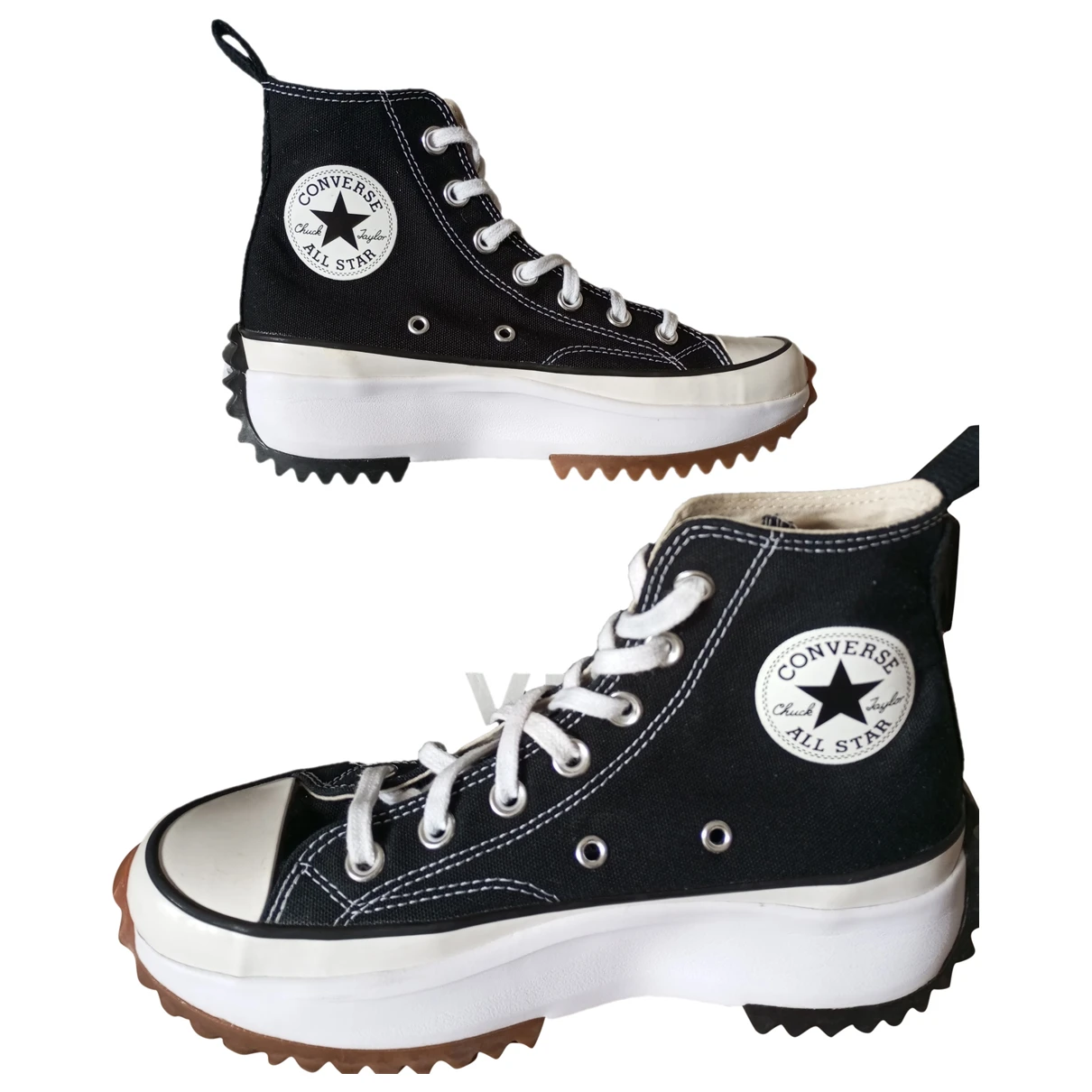Pre-owned Converse Cloth Trainers In Black