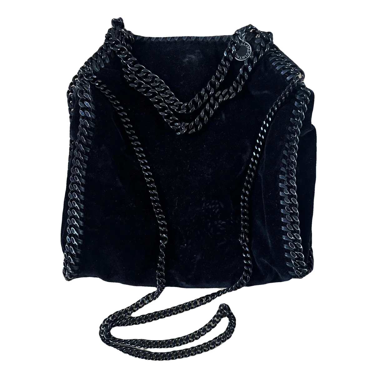Pre-owned Stella Mccartney Falabella Velvet Handbag In Black