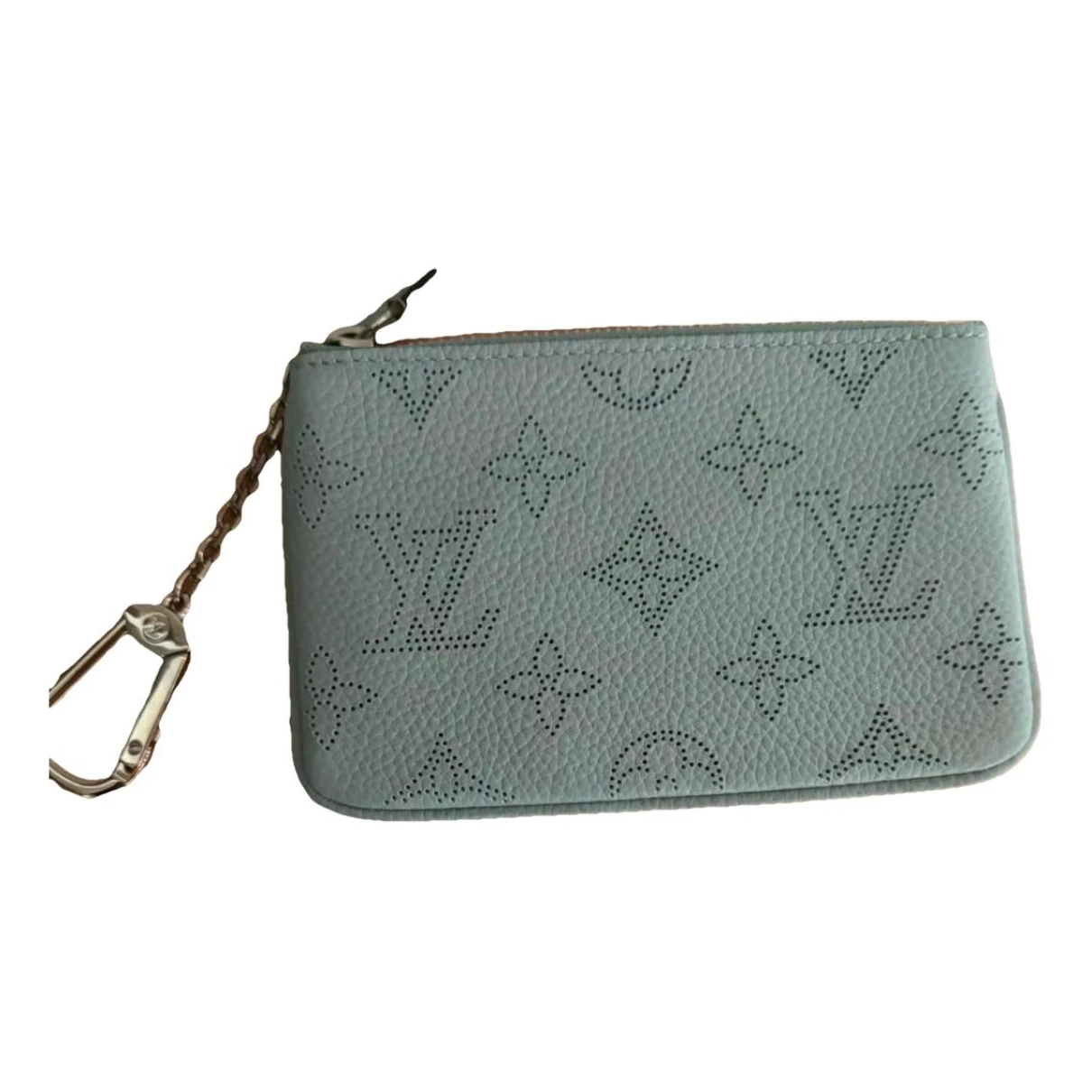 Pre-owned Louis Vuitton Mahina Leather Wallet In Blue