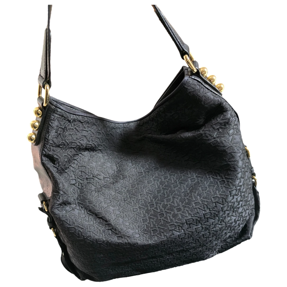 Pre-owned Dkny Cloth Handbag In Black