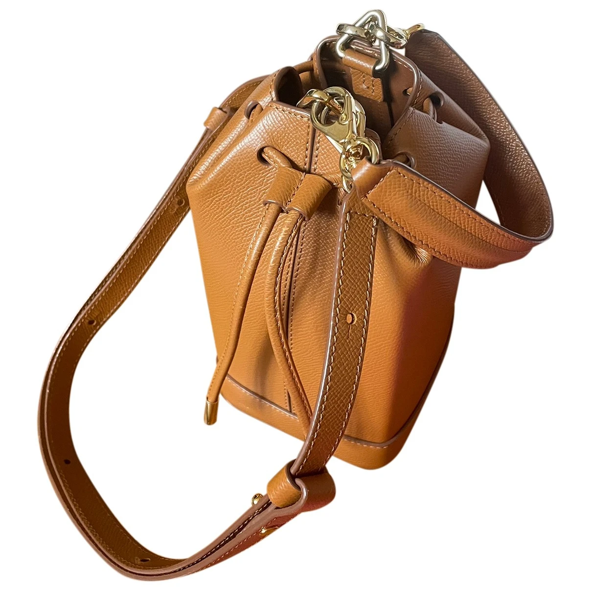 Pre-owned Rsvp Leather Handbag In Camel