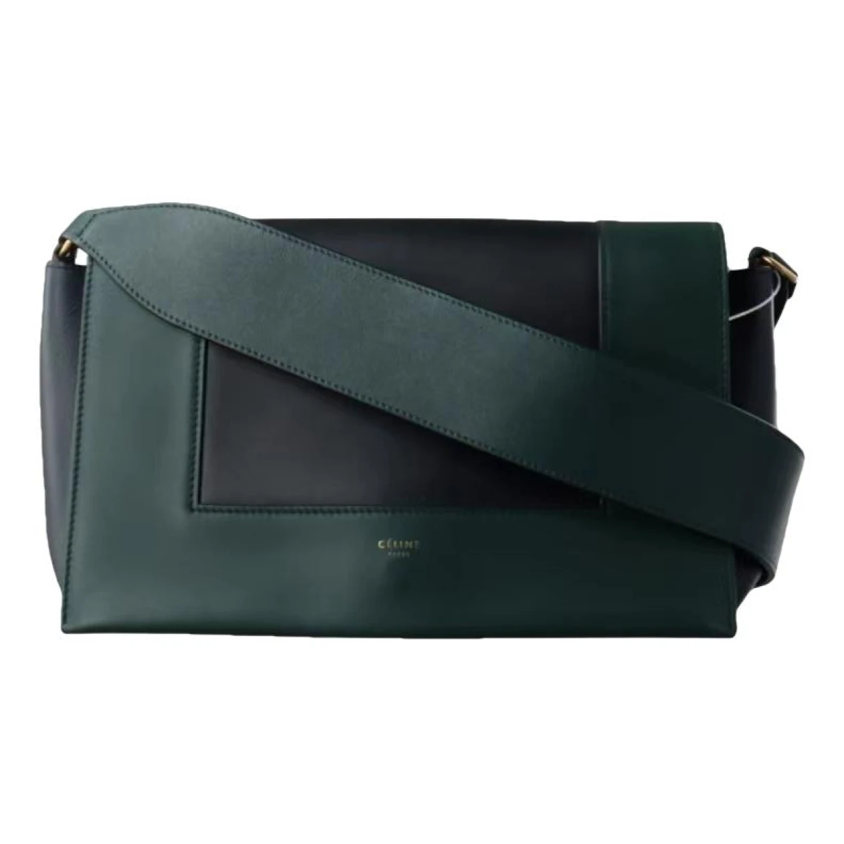 Pre-owned Celine Frame Leather Crossbody Bag In Green