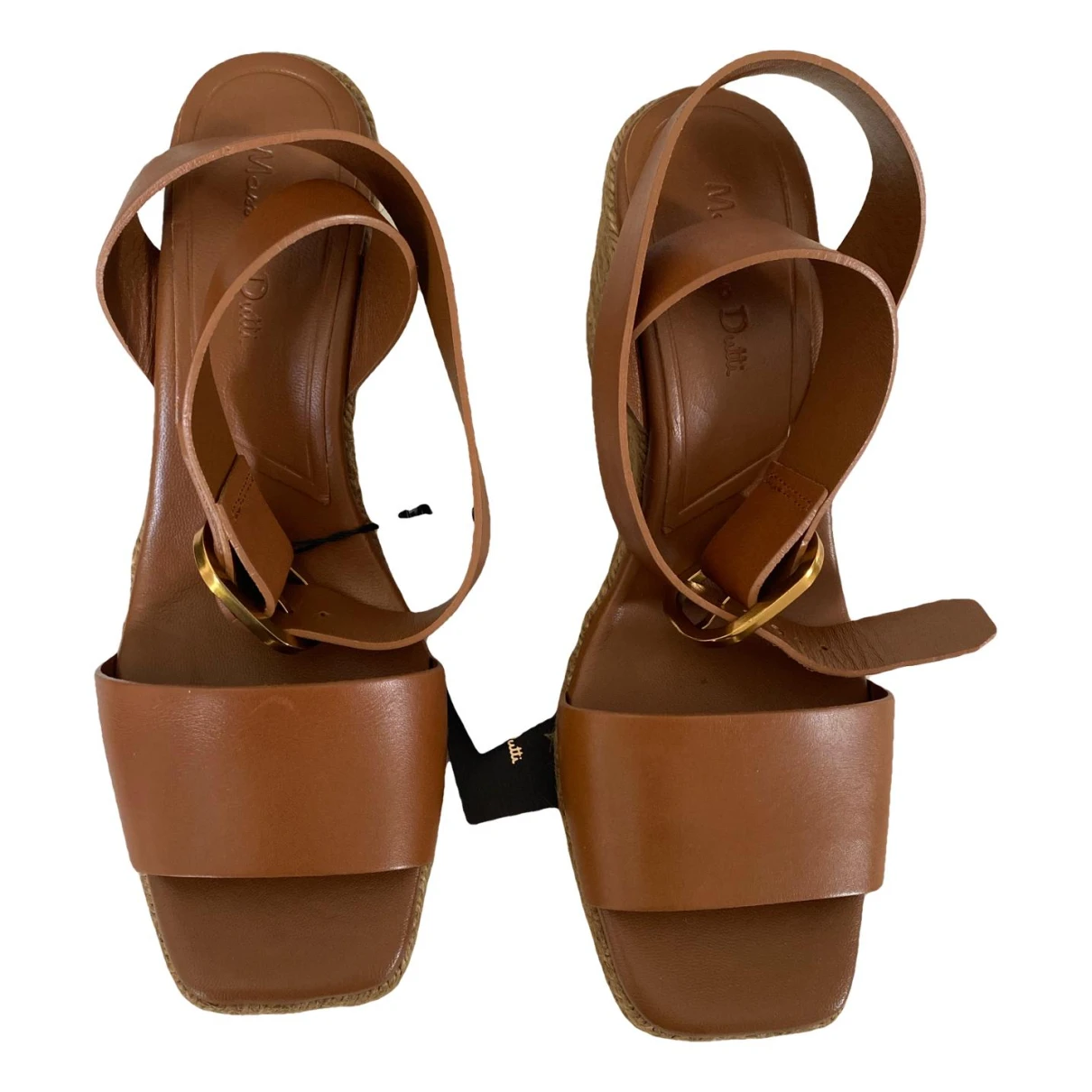 Pre-owned Massimo Dutti Leather Sandals In Brown