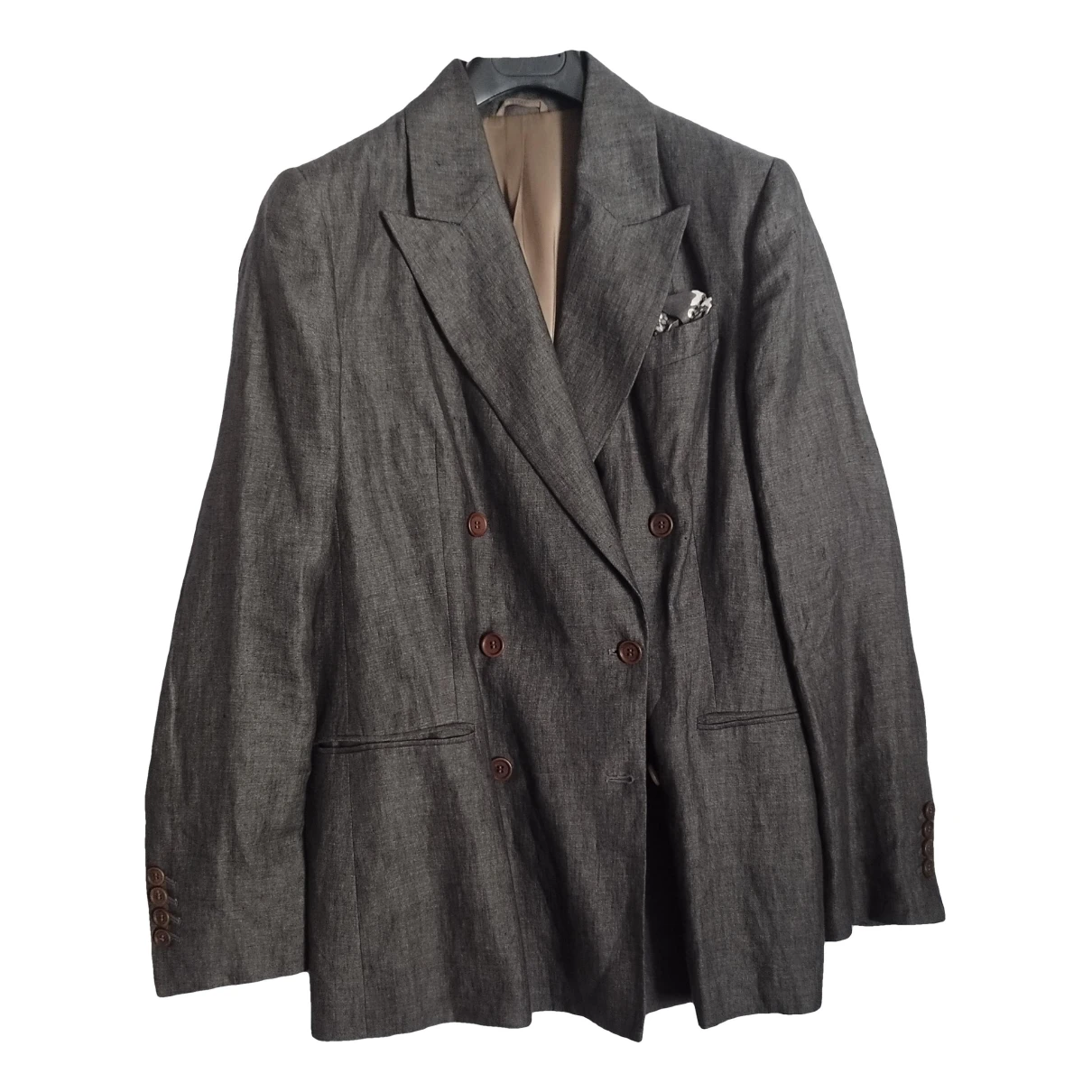 Pre-owned Brunello Cucinelli Linen Blazer In Grey