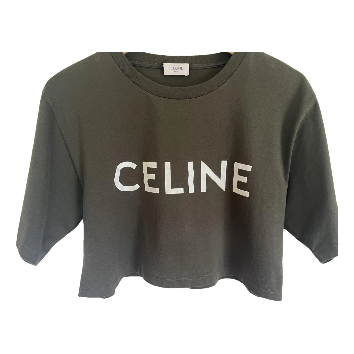 Pre-owned Celine T-shirt In Khaki