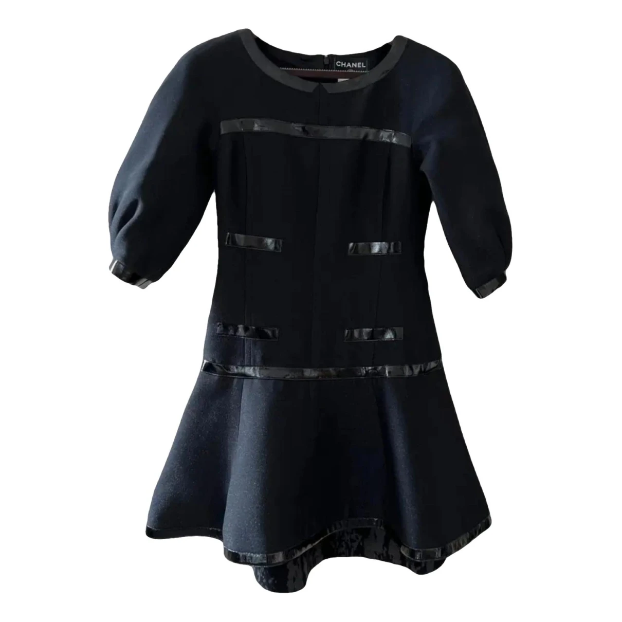 Chanel Tweed Mid-length Dress In Black