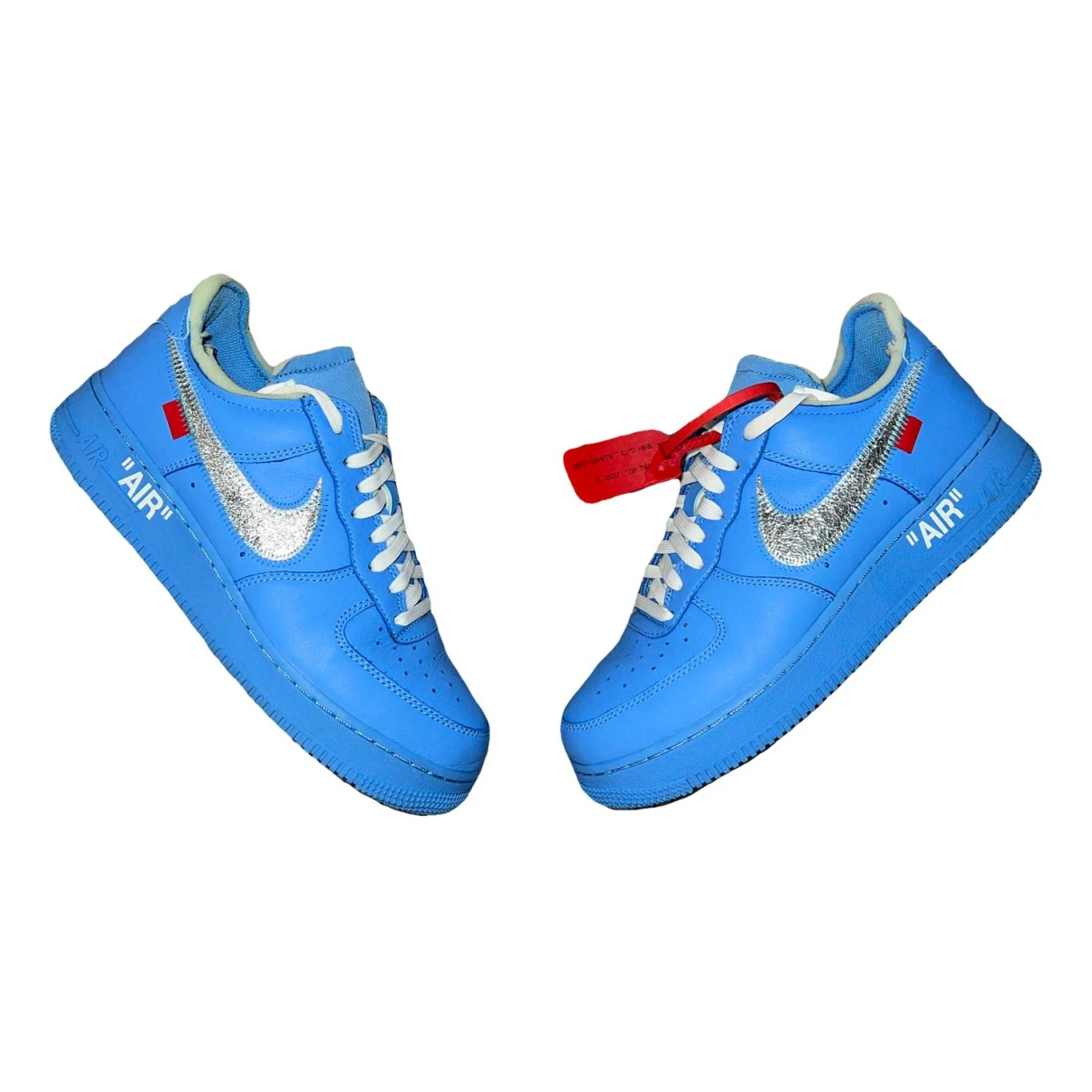 Pre-owned Nike X Off-white Air Force 1 Leather Low Trainers In Blue