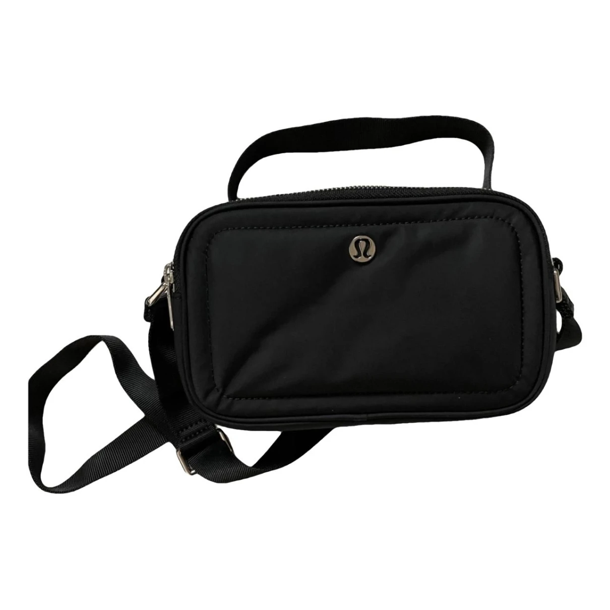 Pre-owned Lululemon Linen Crossbody Bag In Black