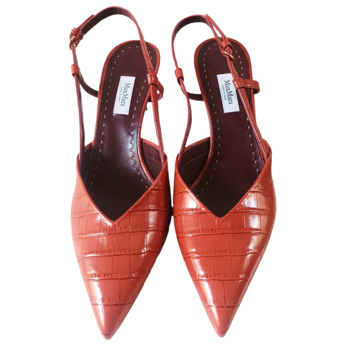 Pre-owned Max Mara Atelier Leather Heels In Brown