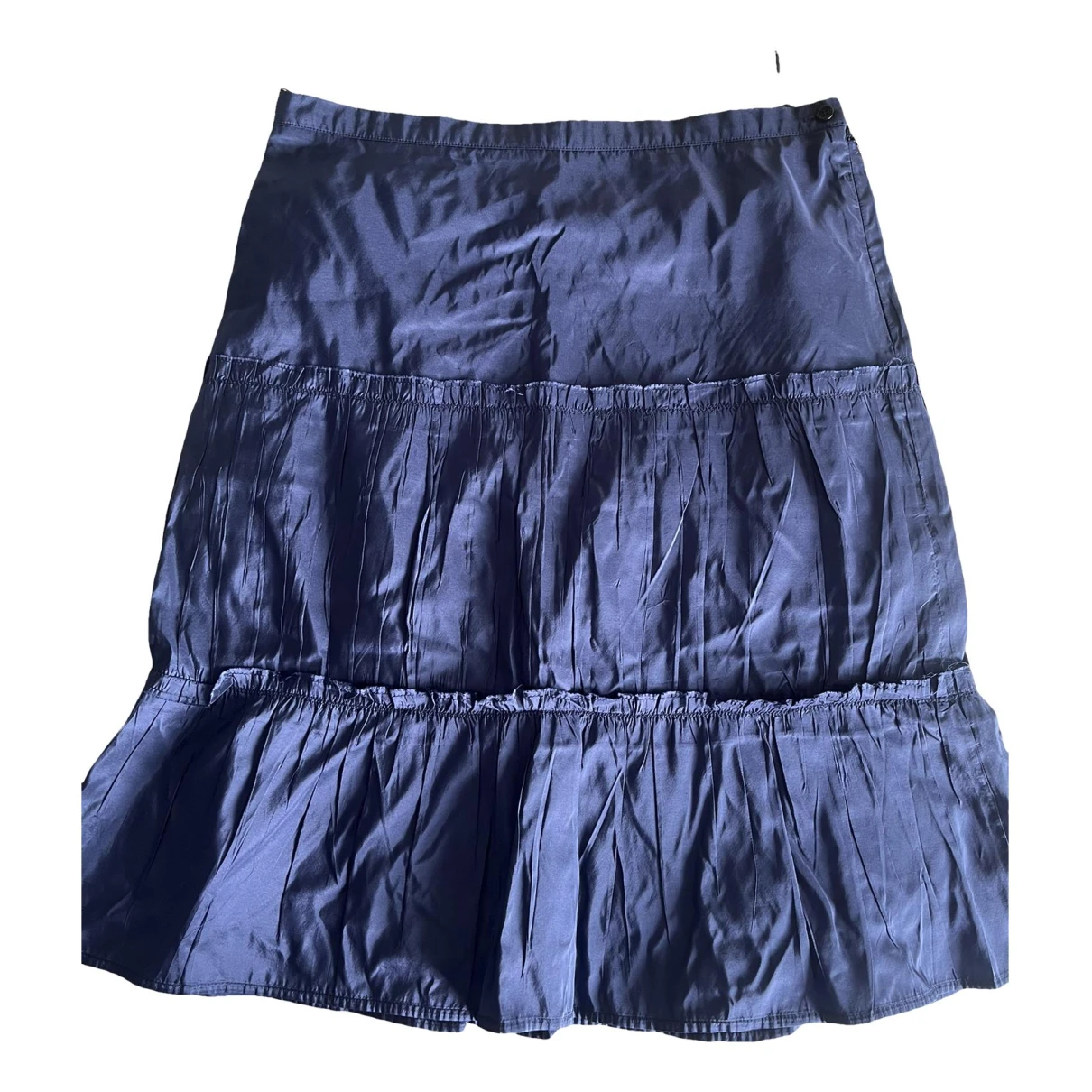 Pre-owned Burberry Silk Mid-length Skirt In Blue