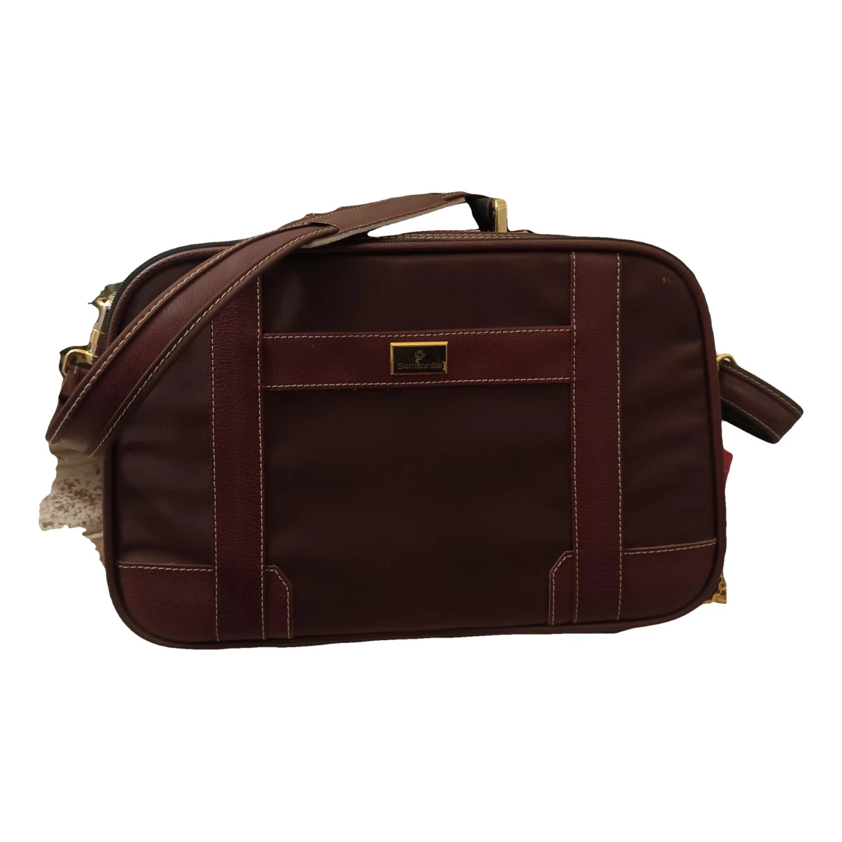 Pre-owned Samsonite Leather Handbag In Brown