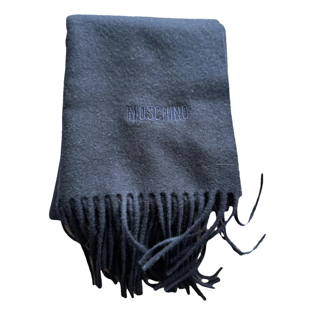 Pre-owned Moschino Wool Scarf In Navy