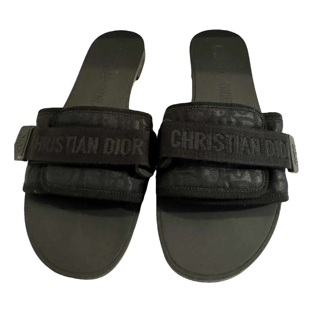 Pre-owned Dior Dio(r)evolution Cloth Sandal In Black