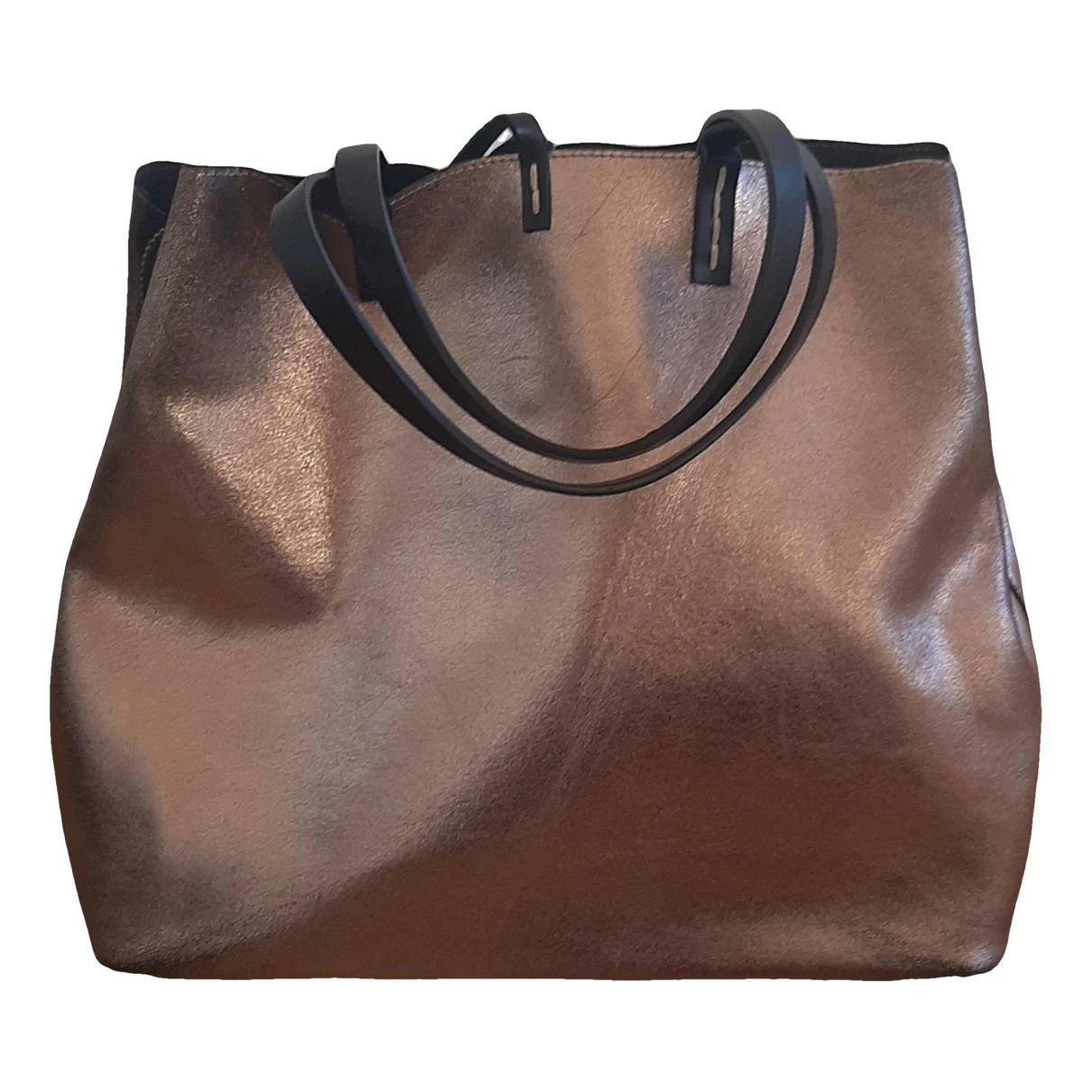 Pre-owned Manila Grace Leather Handbag In Silver