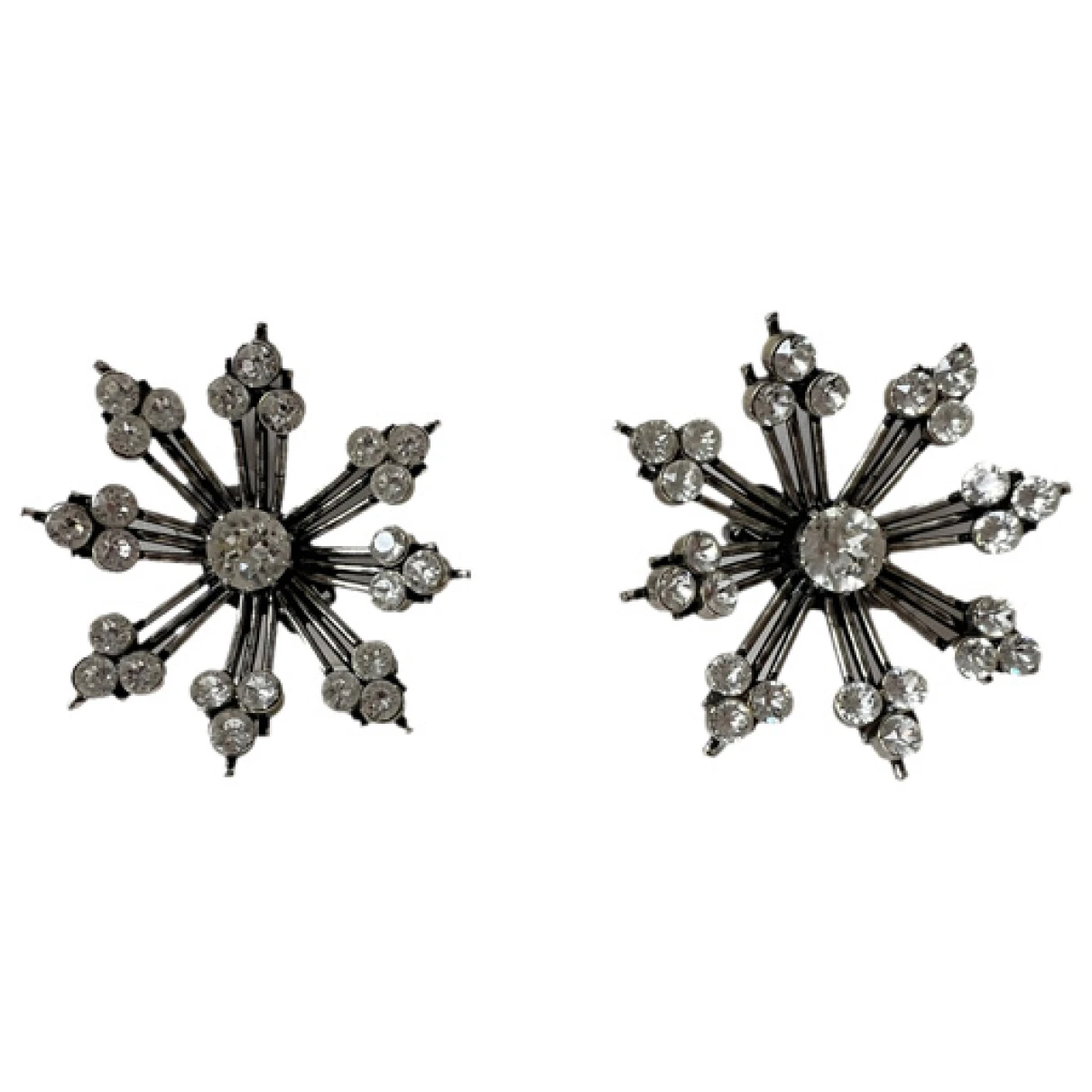 Pre-owned Saint Laurent Earrings In Silver