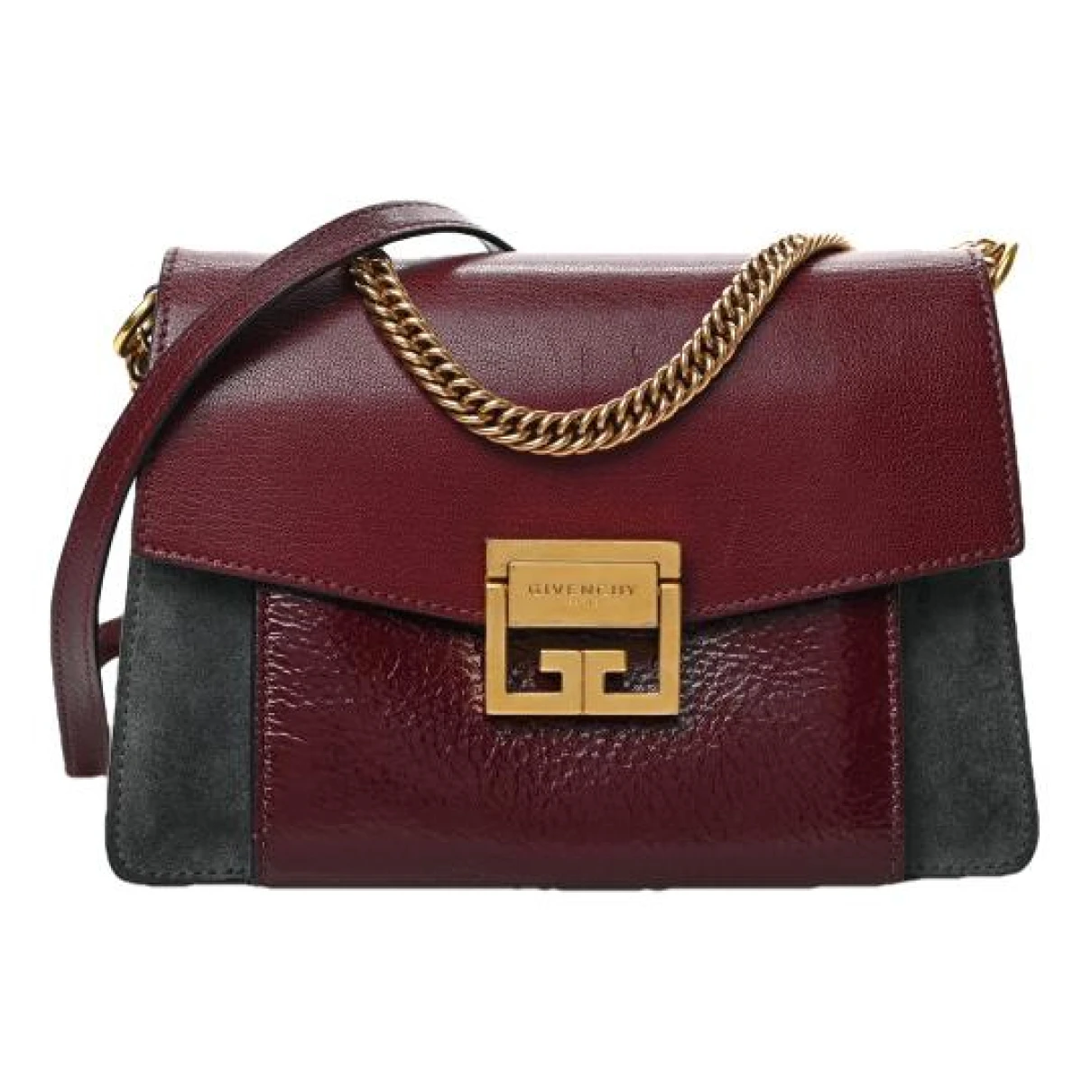 Pre-owned Givenchy Gv3 Leather Handbag In Burgundy