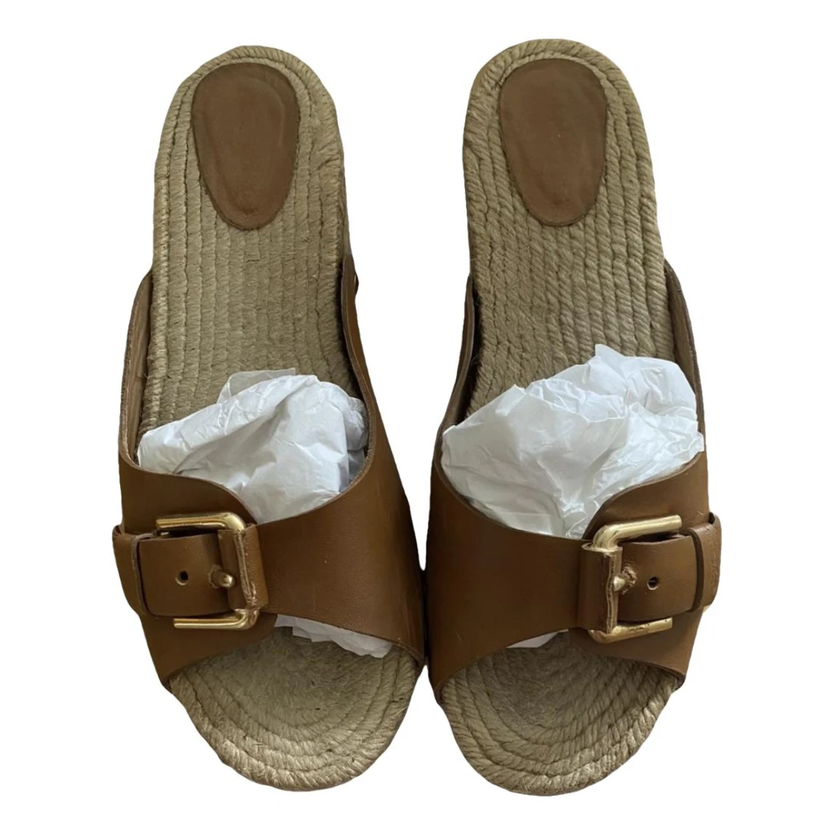 Pre-owned See By Chloé Leather Mules & Clogs In Camel